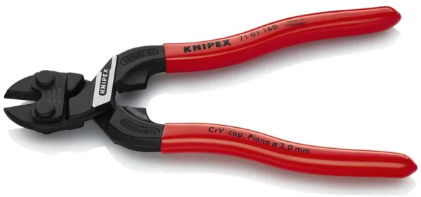 Knipex KNIPEX CoBolt® S Tesoura de parafuso compacta preta atramentada, revestida com plástico 160 mm