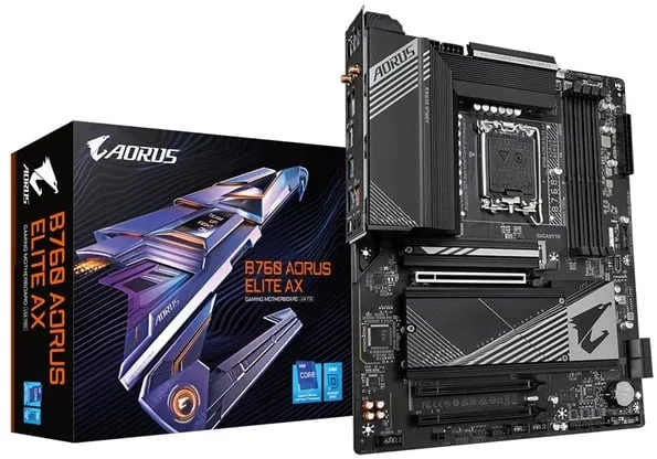 GIGABYTE B760 AORUS ELITE AX Placa-mãe - Intel B760 - Soquete Intel LGA1700 - DDR5 RAM - ATX