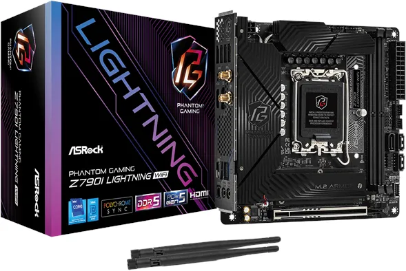 ASRock Z790I PG LIGHTNING WIFI Placa-mãe - Intel Z790 - Intel LGA1700 Socket - DDR5 RAM - Mini-ITX