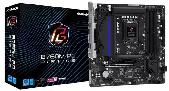 ASRock B760M PG Riptide Placa-mãe - Intel B760 - Intel LGA1700 Socket - DDR5 RAM - Micro-ATX