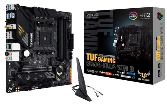 ASUS TUF GAMING B550M-PLUS WIFI II Placa-mãe - AMD B550 - AMD AM4 Socket - DDR4 RAM - Micro-ATX