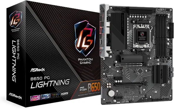 ASRock B650 PG Lightning Placa-mãe - AMD B650 - AMD AM5 Socket - DDR5 RAM - ATX