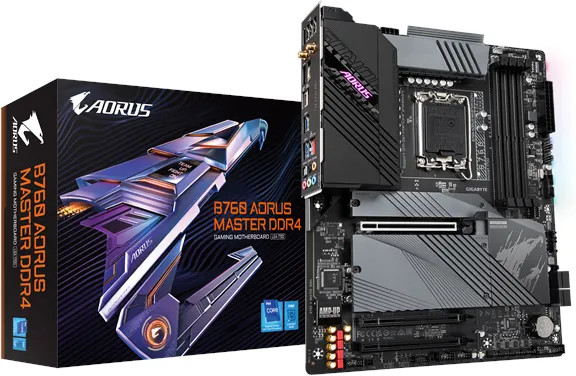 GIGABYTE B760 AORUS MASTER DDR4 Placa-mãe - Intel B760 - Intel LGA1700 Socket - DDR4 RAM - ATX