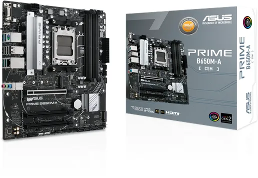 ASUS PRIME B650M-A-CSM Placa-mãe - AMD B650 - AMD AM5 Socket - DDR5 RAM - Micro-ATX