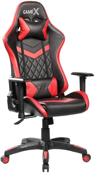 GameX GameX Lopez couro sintético preto/vermelho 70x65x134cm