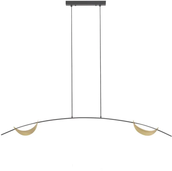 Anatolia, Luminária pendente, dourado/preto, H140x15x150 cm