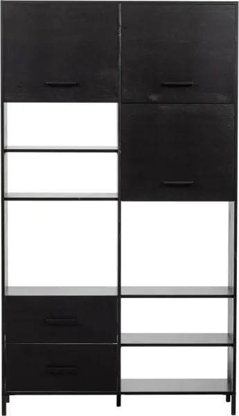 Aiko, Aparador alto, preto, A194x35x110 cm, pinho