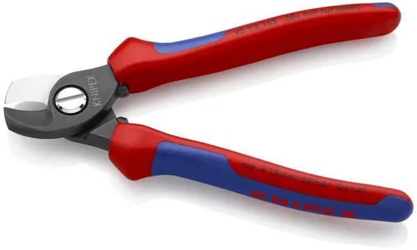 Cortador de cabos Knipex, acabamento marrom, com cabo multicomponente 165 mm