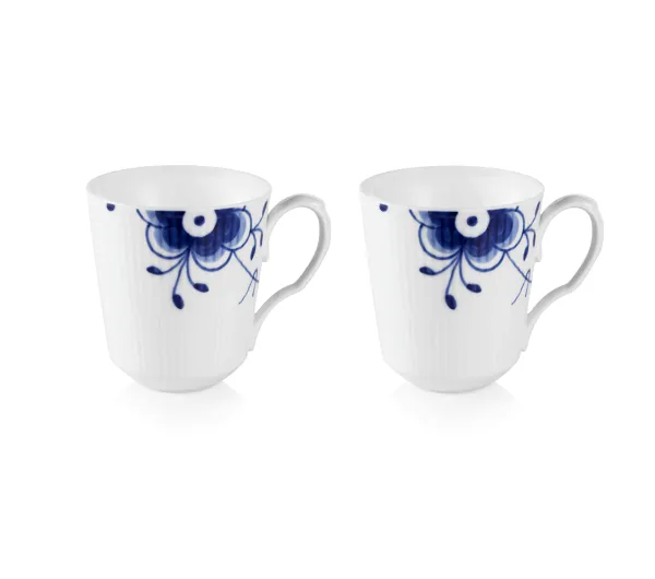 Royal Copenhagen Blå Mega Riflet caneca 37 cl - 2 unid.