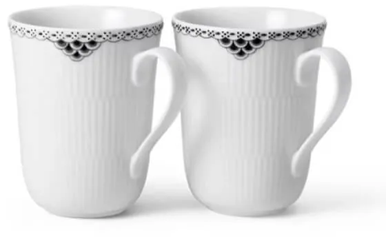 Royal Copenhagen Sort Riflet Blonde caneca 33 cl 2 unid.