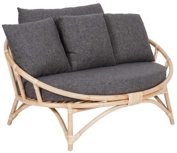 Muscat sofá lounge para 2 pessoas cinza escuro 127x102x70cm