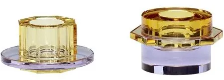 Hübsch Kiosk Castiçais Cor de Âmbar/Roxo Conjunto de 2