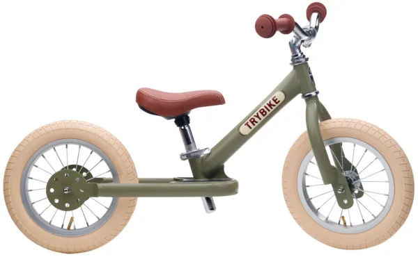 Bicicleta de equilíbrio, 2 rodas, Verde vintage