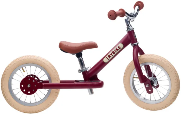 Bicicleta de equilíbrio, 2 rodas, Vintage vermelha