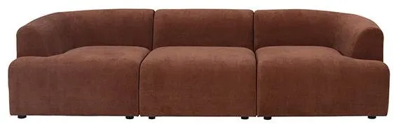 Baloo Sofá Modular de 3 Lugares - Tecido Vermelho Ferrugem