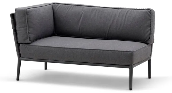Cane-Line Conic Sofá modular de 2 lugares - cinza - lado direito