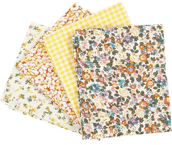 Creativ Company Tecido Patchwork Amarelo 45x55cm 4 unid.