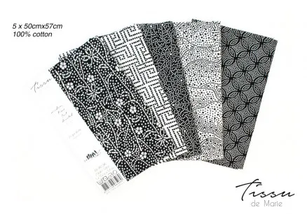 Tissu de Marie Fat Quarter Flor Neutra 50x57cm - 5 unid.