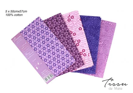 Tissu de Marie Fat Quarter Ametista 50x57cm - 5 unid.