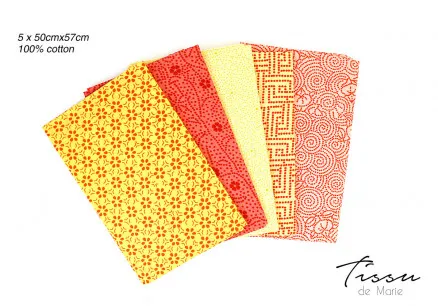 Tissu de Marie Fat Quarter Âmbar 50x57cm - 5 unid.