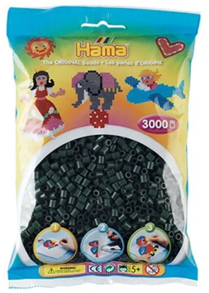 HAMA Midi Contas 3000 pcs Verde Escuro - 0128
