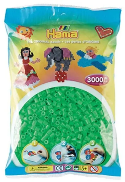 HAMA Midi Contas 3000 pcs Verde Fluorescente - 0142
