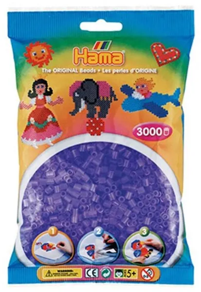 HAMA Midi Contas 3000 pcs Roxo Transparente - 0174