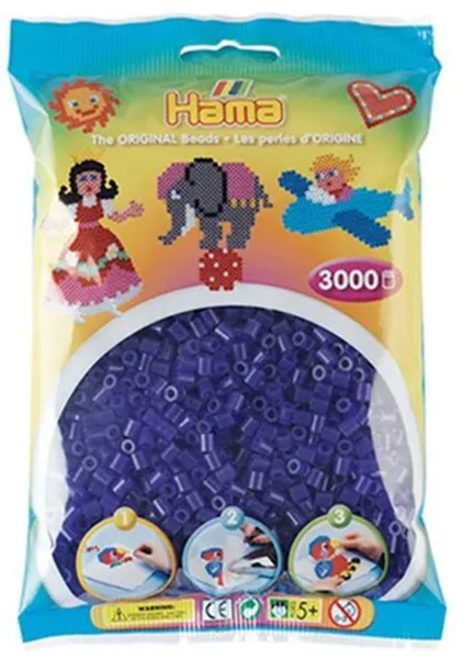 HAMA Midi Contas 3000 pcs Roxo Transparente - 0124