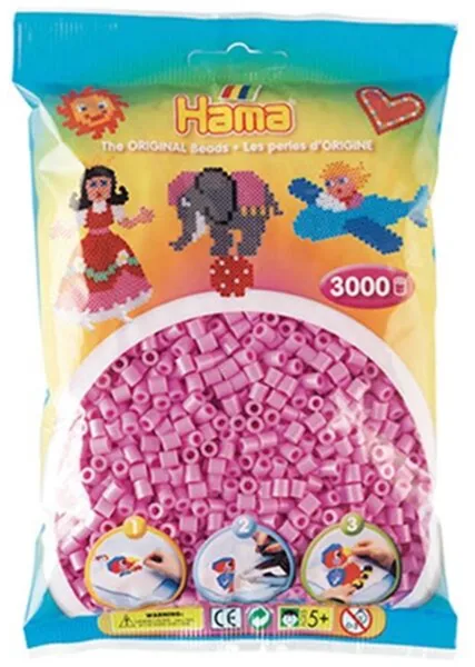 HAMA Midi Miçanga 3000 unid Rosa Pastel