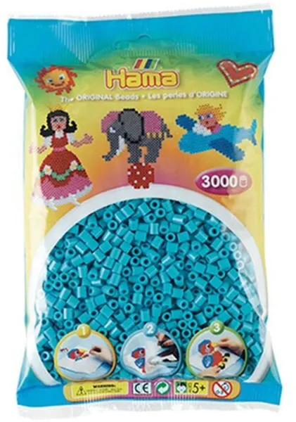 HAMA Midi Contas 3000 pcs Azul-azur - 0149