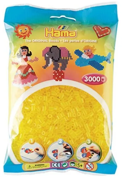 HAMA Midi Contas 3000 pcs Amarelo Transparente - 0114