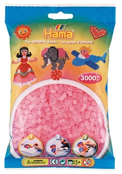 HAMA Midi Contas 3000 pcs Rosa Transparente - 0172
