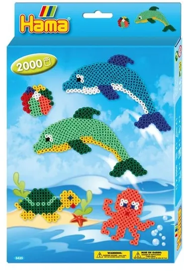 Conjunto de miçangas para passar Hama - golfinhos 2000 peças.