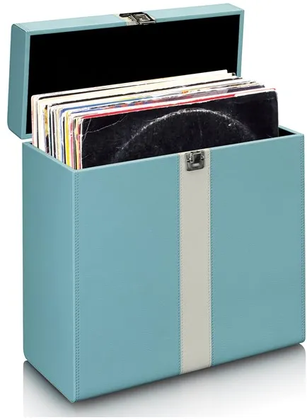 Lenco TTA-300BUWH - Mala de Armazenamento de Discos - Toca-discos Azul