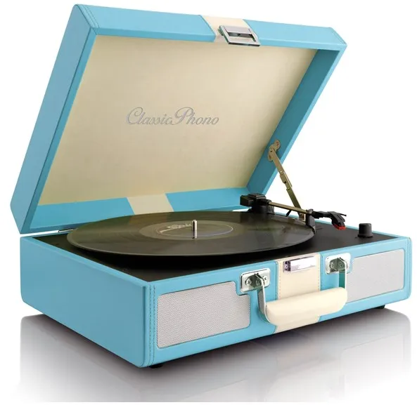Lenco CLASSIC PHONO TT-33 - Toca-discos em mala - Alto-falantes embutidos - Azul - Toca-discos Azul