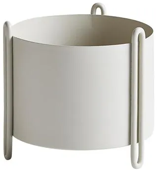 Woud Pidestall Vaso de Planta Pequeno Cinza