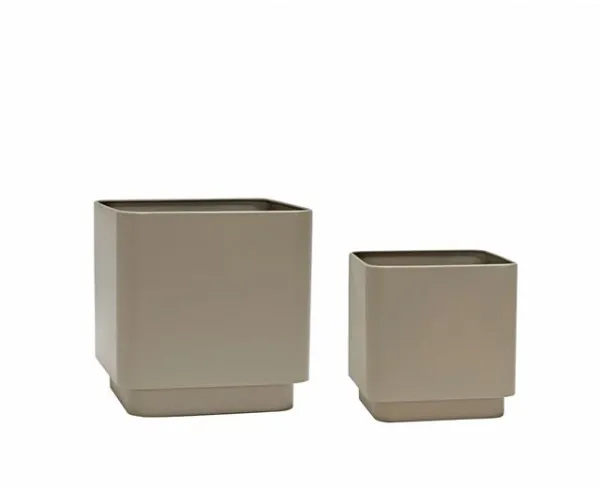 Hübsch Cube Vaso Conjunto de 2 Marrom