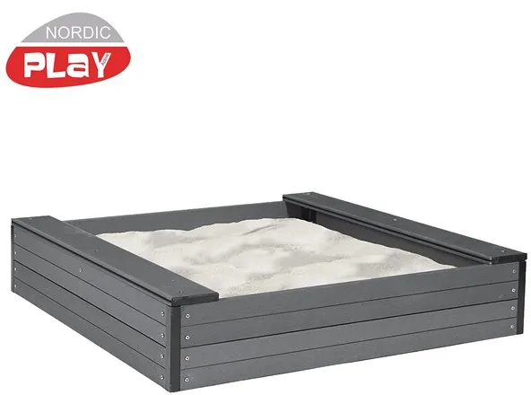 Nordic Play Caixa de Areia WPC 120 x 120 x 24 cm