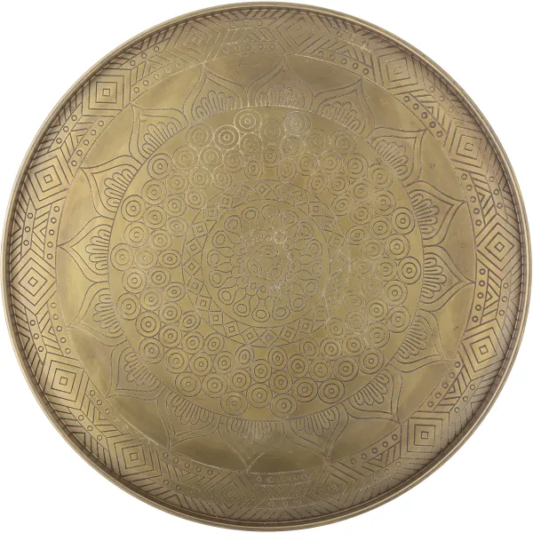 BLOOMINGVILLE Bandeja Conan, Dourada, Metal, D40xH2 cm