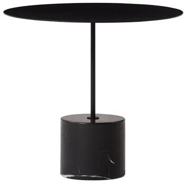 Mesa Lateral Wendelbo Calibre Baixa Preta/Mármore Preto