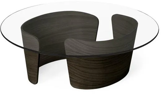 Sibast Furniture No 7 Lounge Mesa de Centro Ø90 Baixa Carvalho Escuro Envernizado/Vidro