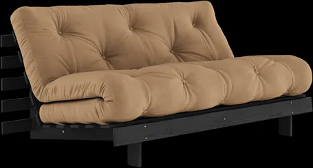 Sofá-cama Karup Design Roots com colchão Roots 160x200 Mocca/Preto lacado