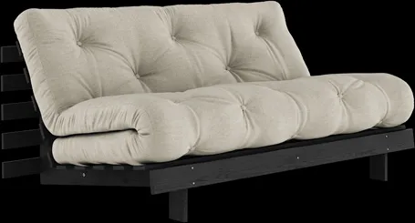 Sofá-cama Karup Design Roots com colchão Roots 160x200 linho/preto lacado