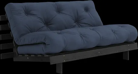 Sofá-cama Karup Design Roots com colchão Roots 160x200 azul marinho/preto lacado