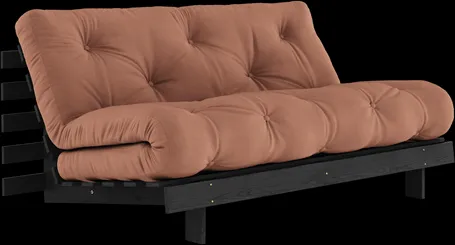 Sofá-cama Karup Design Roots com colchão Roots 160x200 Clay Brown/Preto lacado