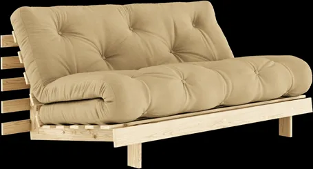 Sofá-cama Karup Design Roots com colchão 160x200 758 Wheat Bege/Pinheiro