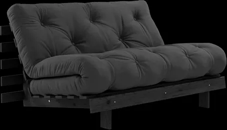 Sofá-cama Karup Design Roots com colchão Roots 140x200 cinza escuro/preto lacado