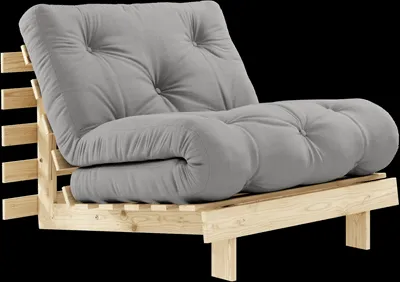 Sofá-cama Karup Design Roots com colchão 90x200 746 Cinza/Pinheiro