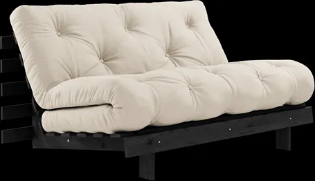Sofá-cama Karup Design Roots com colchão Roots 140x200 Bege/Preto lacado