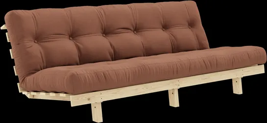Sofá-cama Karup Design Lean com colchão Alpha 130x200 Clay Brown/Raw